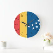 Vlag van Durham, North Carolina Acrylic Wall Clock Grote Klok (Huis)