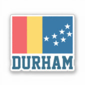 Vlag van Durham, North Carolina Sticker (Voorkant)