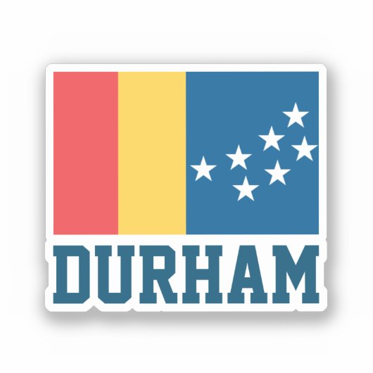 Vlag van Durham, North Carolina Sticker (Voorkant)