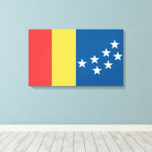 Vlag van Durham (North Carolina, VS) Canvas Afdruk (Insitu (Houten vloer))
