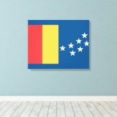 Vlag van Durham (North Carolina, VS) Canvas Afdruk (Insitu (Houten vloer))