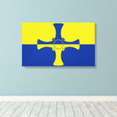 Vlag van Durham (VK) Canvas Afdruk (Insitu (Houten vloer))