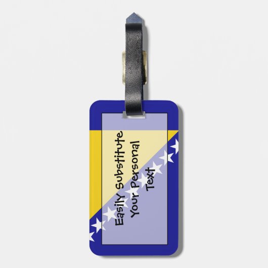 Vlag van Easy ID Personal uit Bosnië en Herzegovin Bagagelabel (Achterkant verticaal)