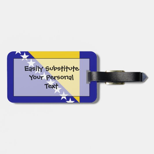 Vlag van Easy ID Personal uit Bosnië en Herzegovin Bagagelabel (Achterkant horizontaal)