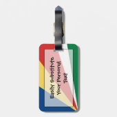 Vlag van Easy ID Seychellen Persoonlijk Bagagelabel (Achterkant verticaal)