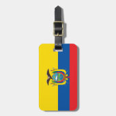Vlag van Ecuador Bagagelabel met lederriem (Voorkant verticaal)