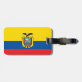 Vlag van Ecuador Bagagelabel met lederriem (Achterkant horizontaal)
