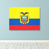 Vlag van Ecuador Canvas Afdruk (Insitu (Houten vloer))