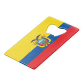 Vlag van Ecuador Creditkaart Flessenopener (Voorkant Gekanteld)