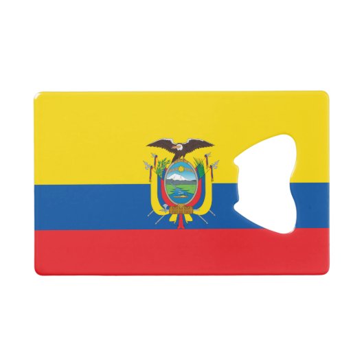 Vlag van Ecuador Creditkaart Flessenopener (Voorkant (Horizontaal))