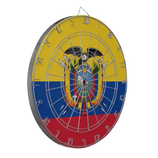 Vlag van Ecuador Dartbord (Voorkant Links)