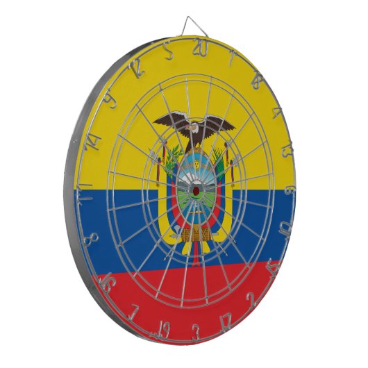 Vlag van Ecuador Dartbord (Voorkant Links)