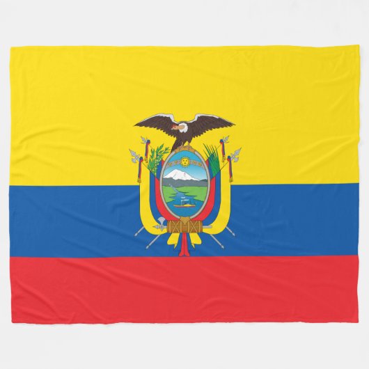 Vlag van Ecuador Fleece Deken (Voorkant (Horizontaal))