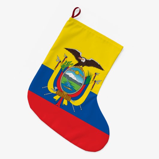 Vlag van Ecuador Grote Kerstsok (Voorkant (Hangend))