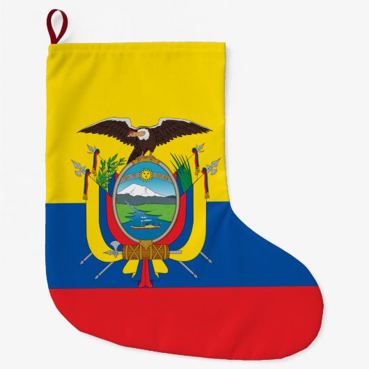 Vlag van Ecuador Grote Kerstsok (Voorkant)