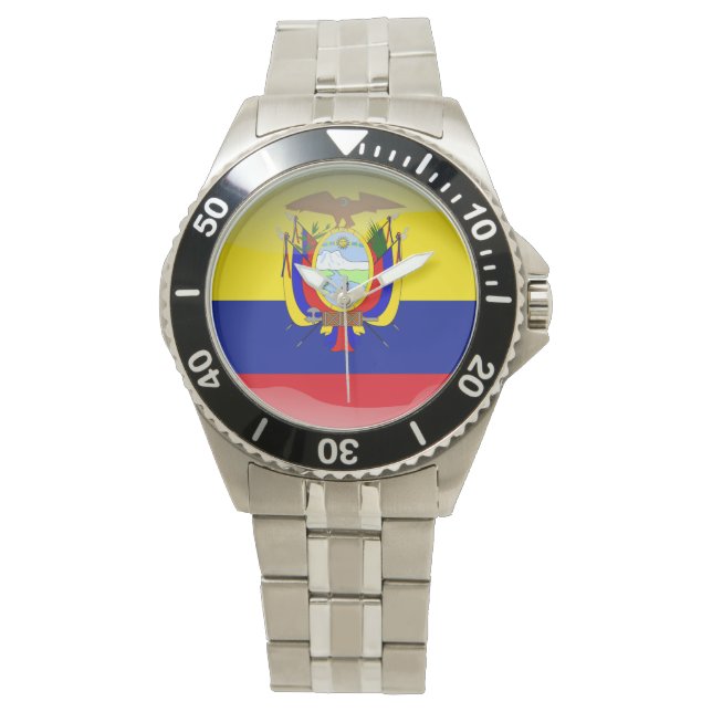 Vlag van Ecuador Horloge (Voorkant)