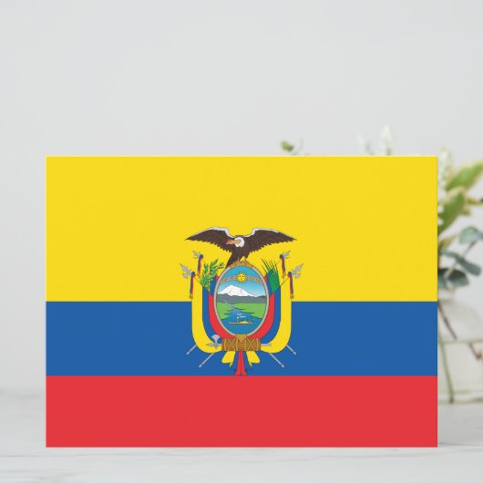 Vlag van Ecuador Kaart (Staand voorkant)