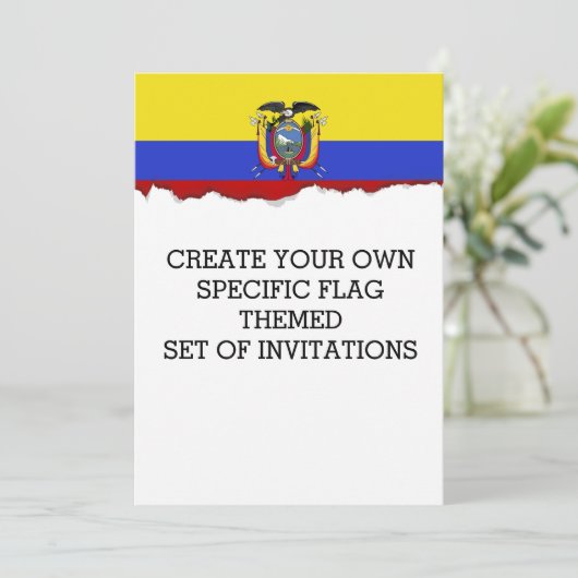 Vlag van Ecuador Kaart (Staand voorkant)