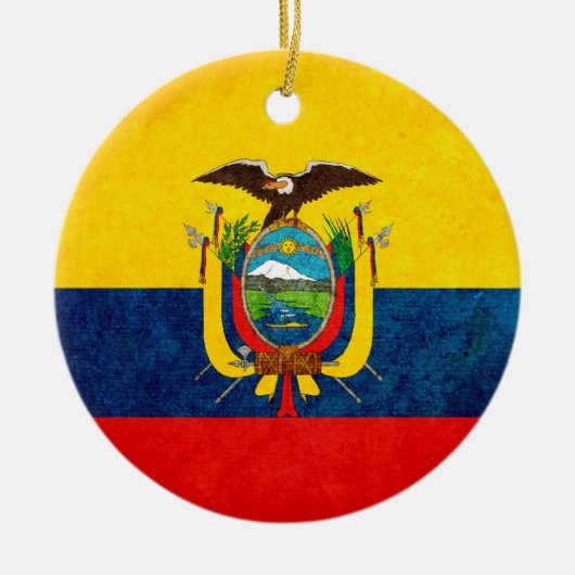 Vlag van Ecuador Keramisch Ornament (Voorkant)