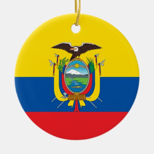 Vlag van Ecuador Keramisch Ornament (Voorkant)