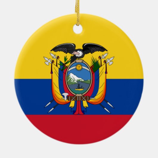 Vlag van Ecuador Keramisch Ornament (Achterkant)