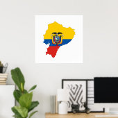 vlag van ecuador - land - plattegrond silhouet - s poster (Thuiskantoor)
