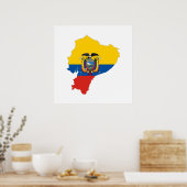 vlag van ecuador - land - plattegrond silhouet - s poster (Keuken)