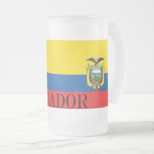 Vlag van Ecuador Matglas Bierpul (Voorkant rechts)