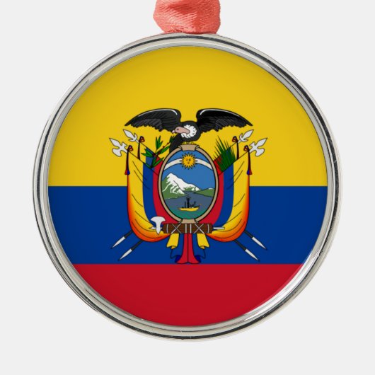 Vlag van Ecuador Metalen Ornament (Voorkant)
