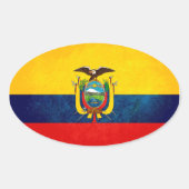 Vlag van Ecuador Ovale Sticker (Voorkant)