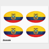Vlag van Ecuador Ovale Sticker (Vel)
