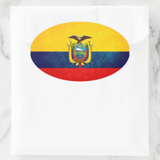 Vlag van Ecuador Ovale Sticker (Tas)