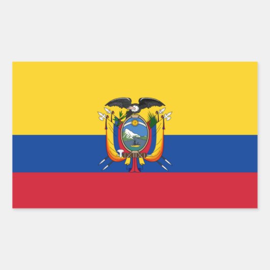 Vlag van Ecuador Rechthoekige Sticker (Voorkant)