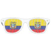Vlag van Ecuador Retro Zonnebril (Voorkant)