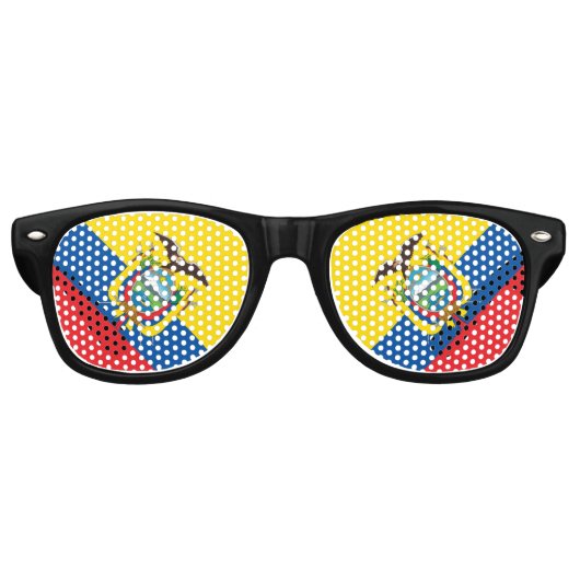 Vlag van Ecuador Retro Zonnebril (Voorkant)