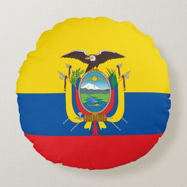 Vlag van Ecuador Rond Kussen (Voorkant)