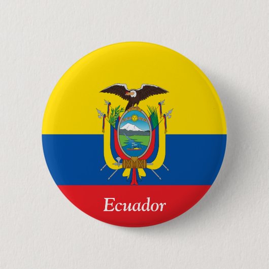 Vlag van Ecuador Ronde Button 5,7 Cm (Voorkant)