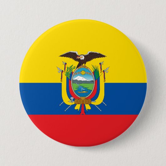 Vlag van Ecuador Ronde Button 7,6 Cm (Voorkant)