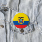 Vlag van Ecuador Ronde Button 7,6 Cm (In situ)
