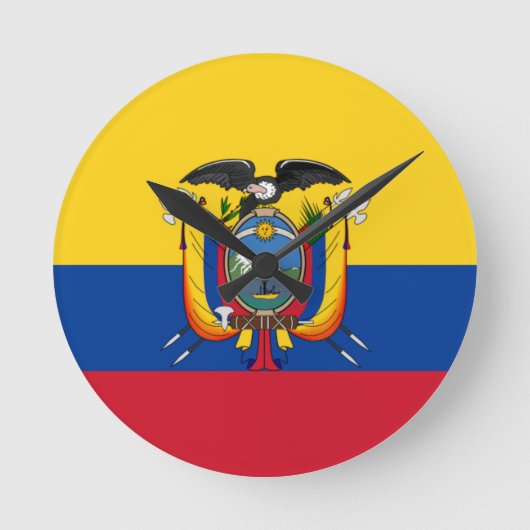 Vlag van Ecuador Ronde Klok (Voorkant)