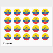 Vlag van Ecuador Ronde Sticker (Vel)