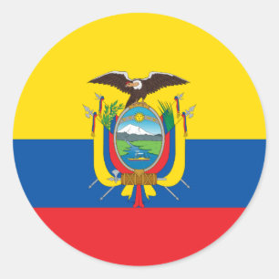 Vlag van Ecuador Ronde Sticker