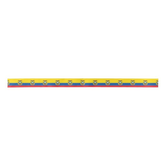 Vlag van Ecuador Satijnen Lint (Voorkant)