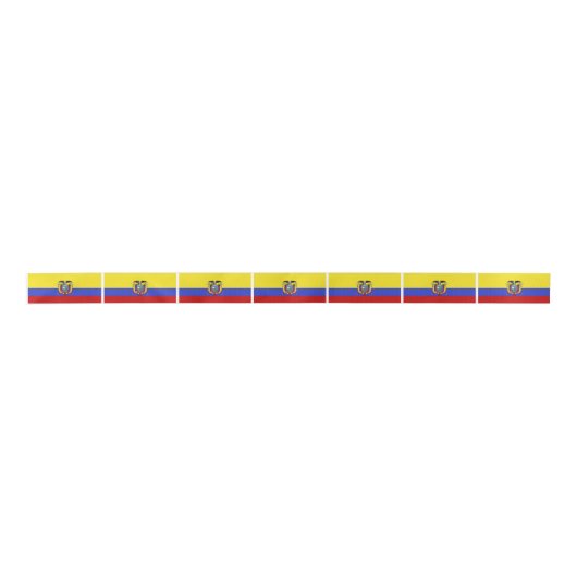 Vlag van Ecuador Satijnen Lint (Voorkant)