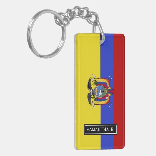 Vlag van Ecuador Sleutelhanger (Voorkant Links)