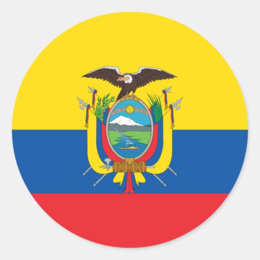 Vlag van Ecuador Sticker (Voorkant)