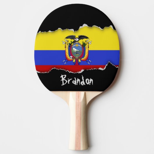 Vlag van Ecuador Tafeltennisbatje (Voorkant)