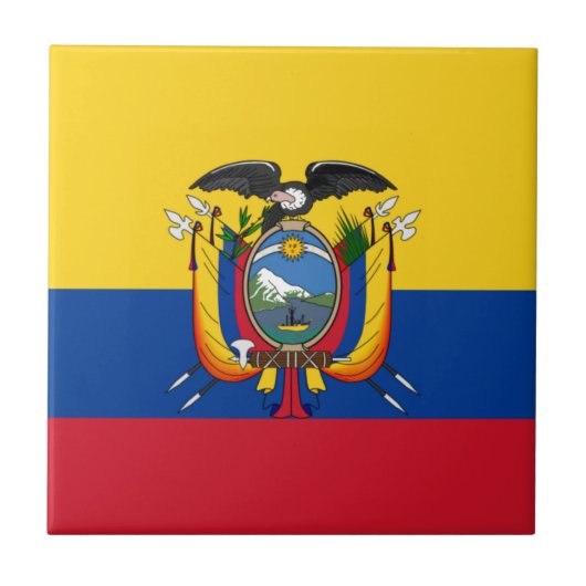 Vlag van Ecuador Tegeltje (Voorkant)