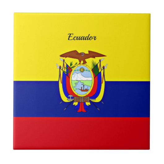 Vlag van Ecuador Tegeltje (Voorkant)