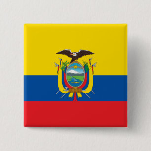 Vlag van Ecuador Vierkante Button 5,1 Cm